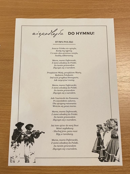 Ogólnopolską akcja „Szkoła do hymnu”