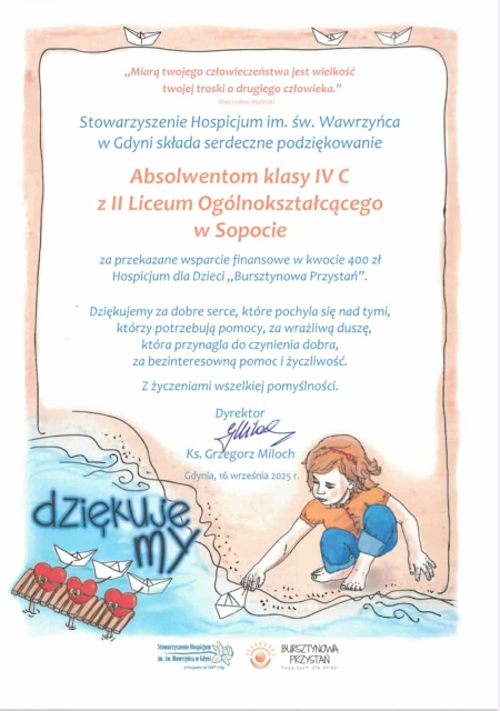 Piękny Gest Absolwentów IVC