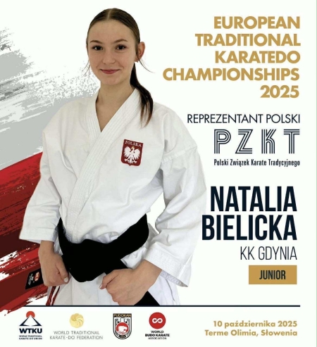 Natalia Bielicka z klasy 3D w reprezentacji Polski na European Traditional Karatedo Champi