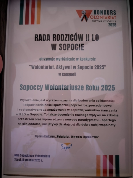 Wyróżnienie dla rodziców.