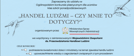 Konkurs plastyczny „Handel ludźmi – czy mnie to dotyczy?”