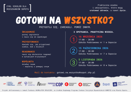 „Gotowi na wszystko” – bezpłatne szkolenia dla mieszkańców Sopotu